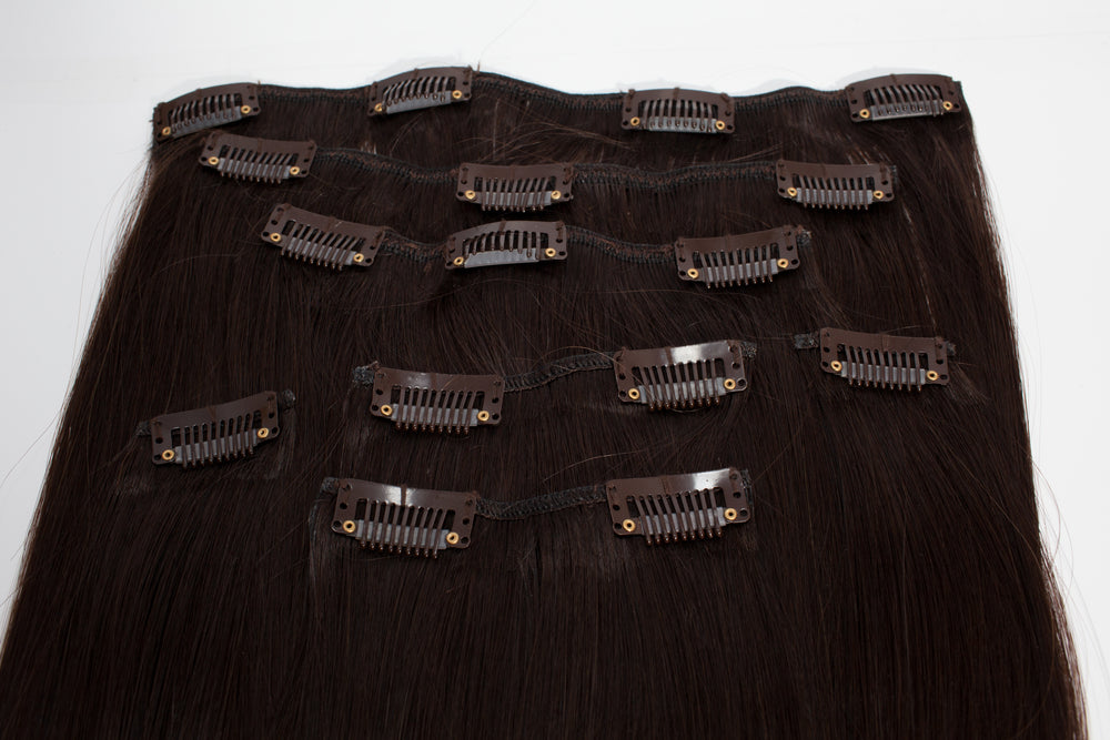 Clip In Extensions: Chocolate Brown #3