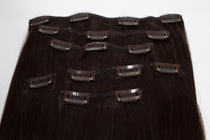 Clip In Extensions: Medium Brown #4