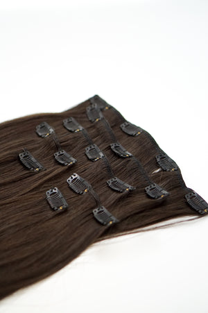 Clip In Extensions: Chocolate Brown #3