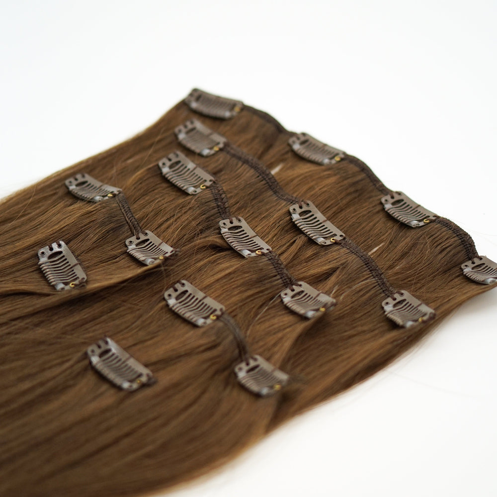 Clip In Extensions: Lightest Brown #8